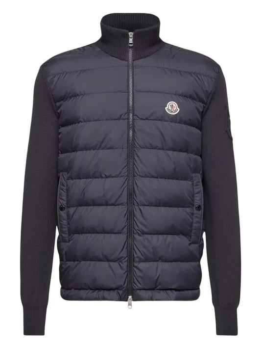 Padded Zip-Up Wool Moncler Cardigan
