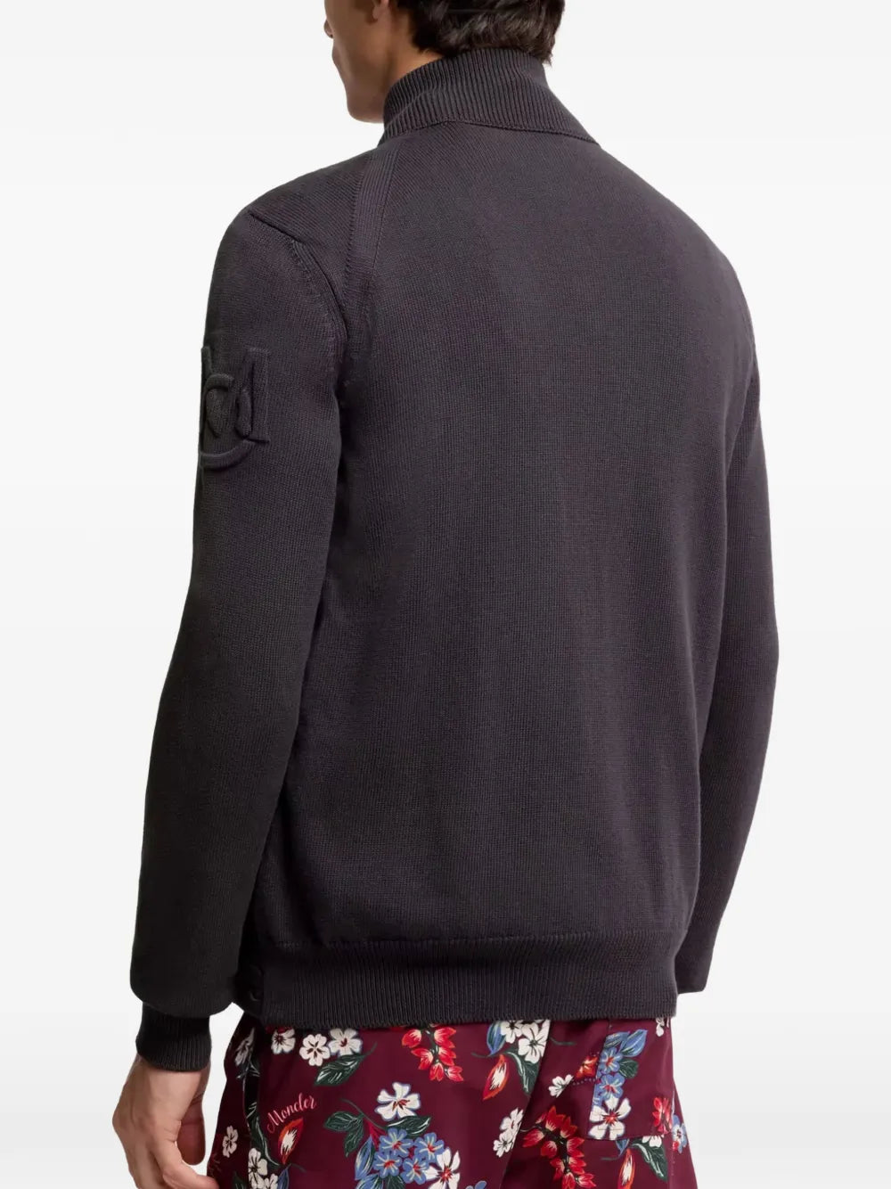 Padded Zip-Up Wool Moncler Cardigan