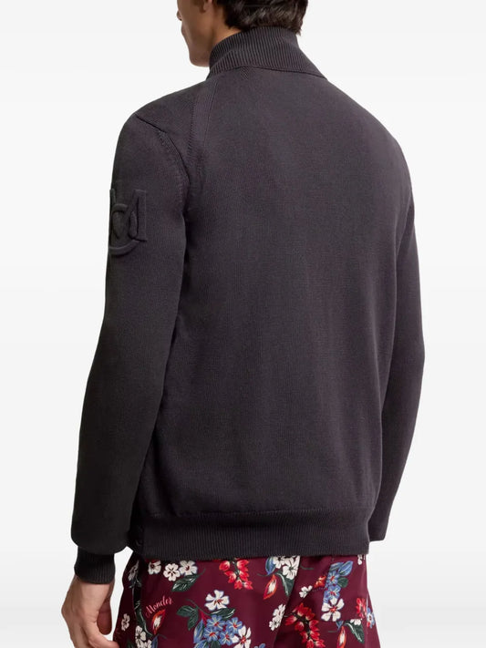 Padded Zip-Up Wool Moncler Cardigan