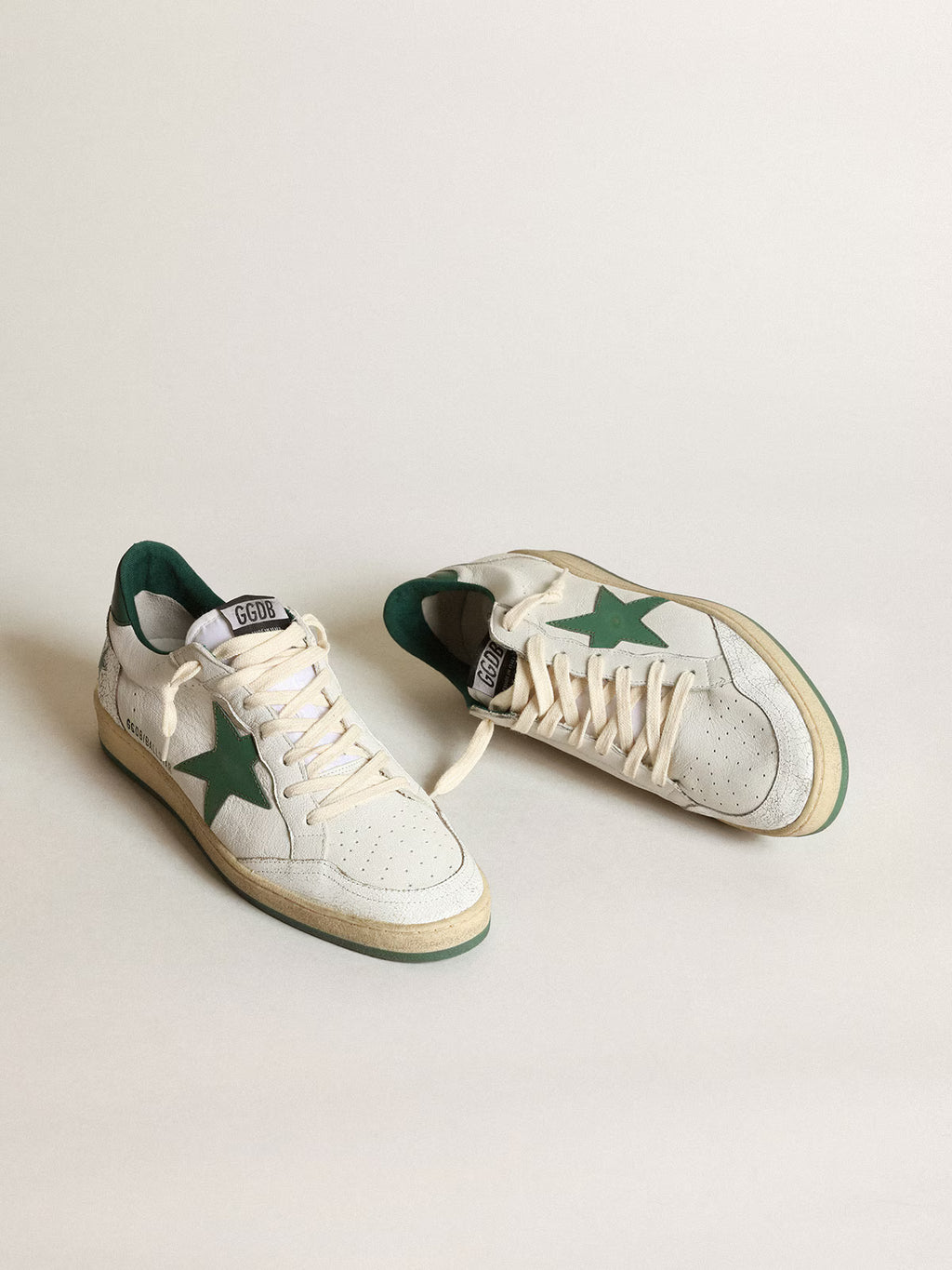 Golden Goose GGDB Ball Star with green leather star and heel tab