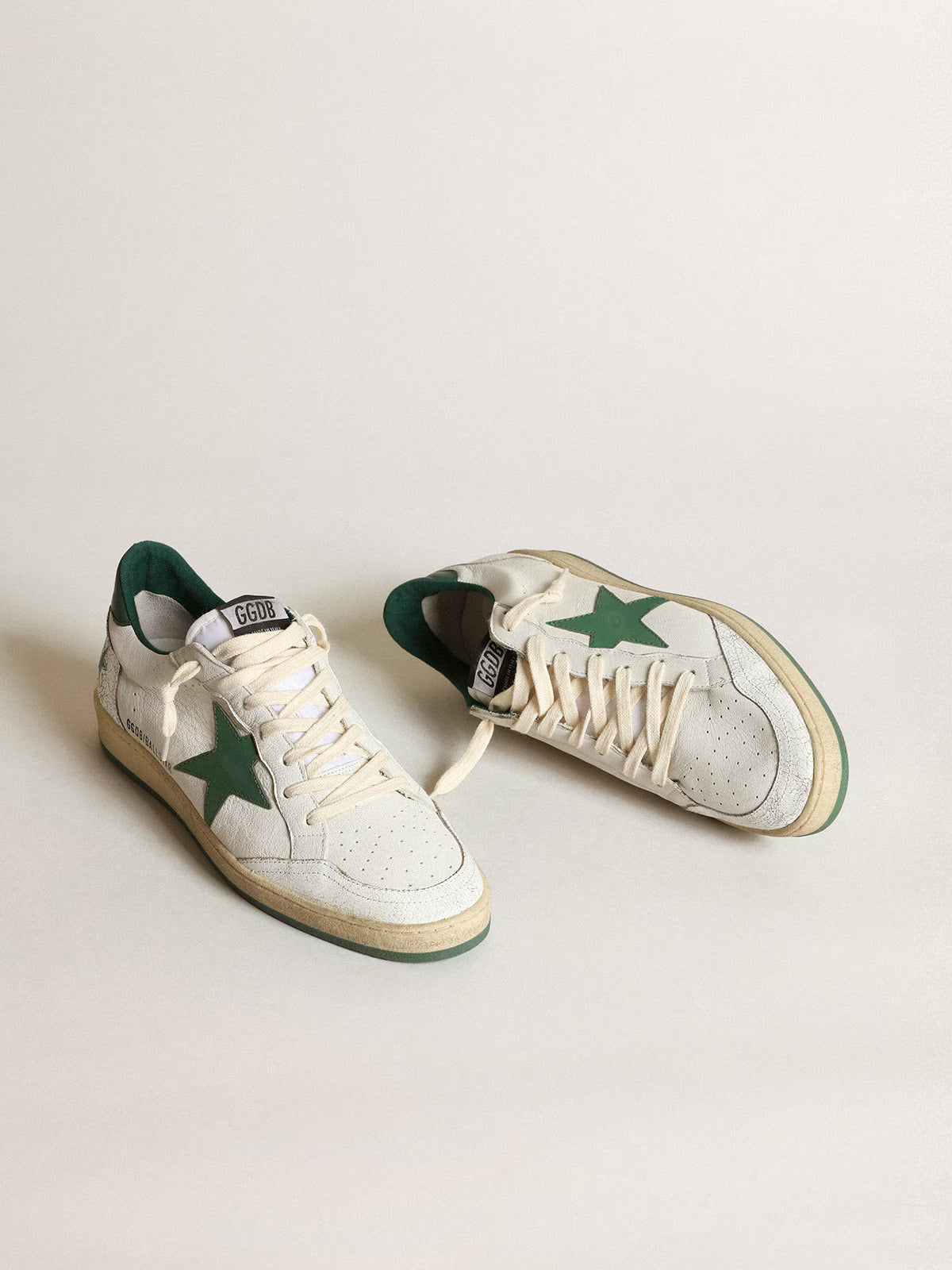 Golden Goose GGDB Ball Star with green leather star and heel tab