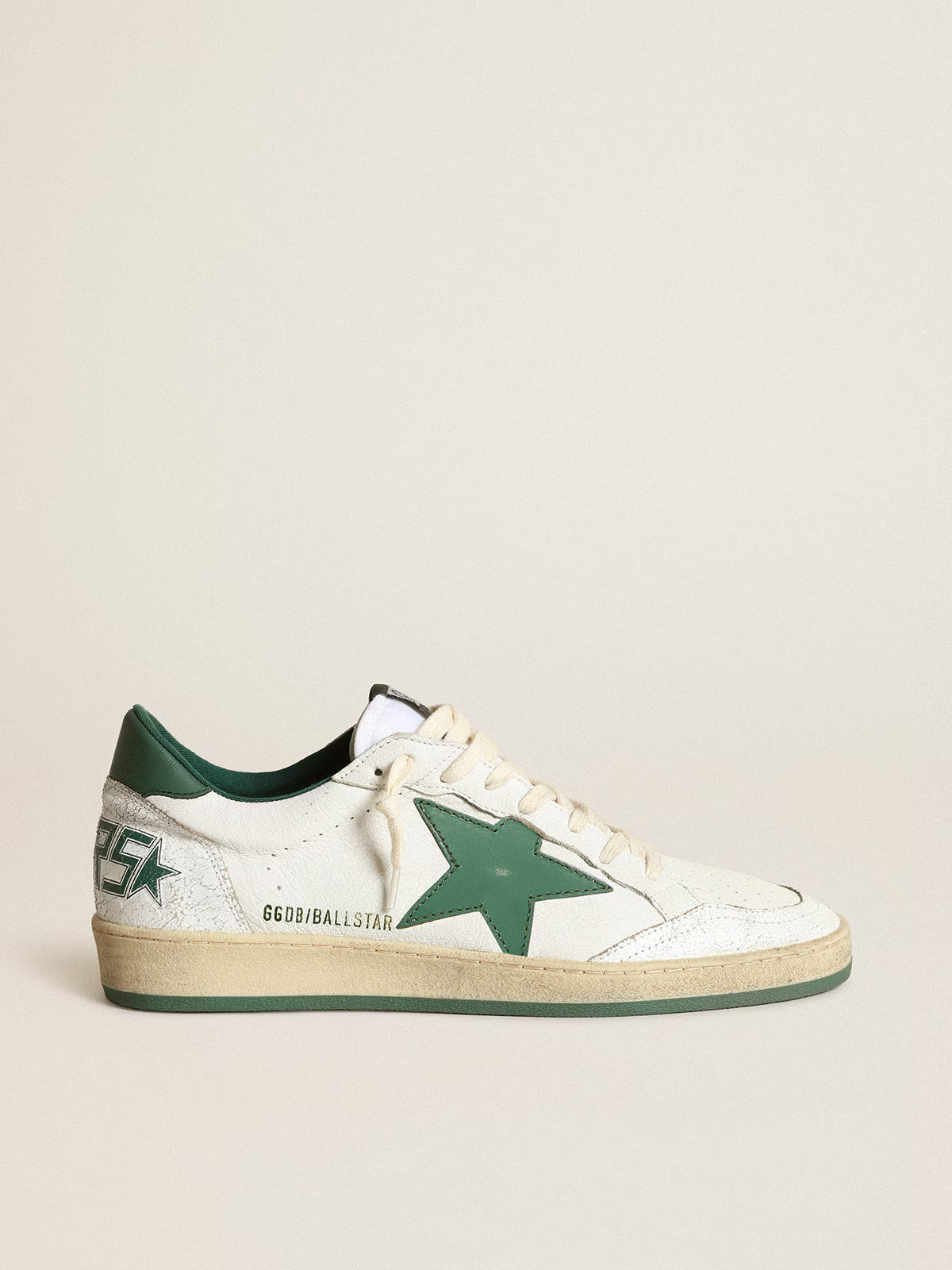 Golden Goose GGDB Ball Star with green leather star and heel tab