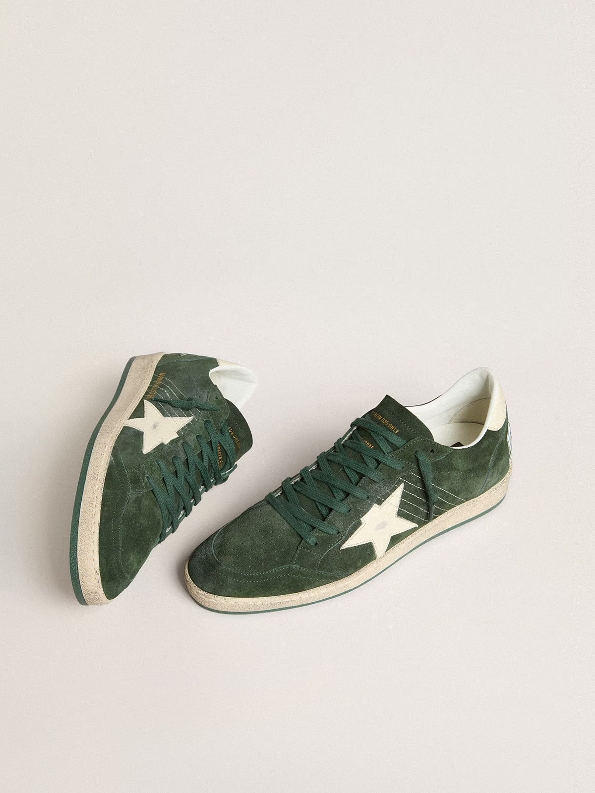 Golden Goose GGDB Ball Star with green leather star and green heel tab