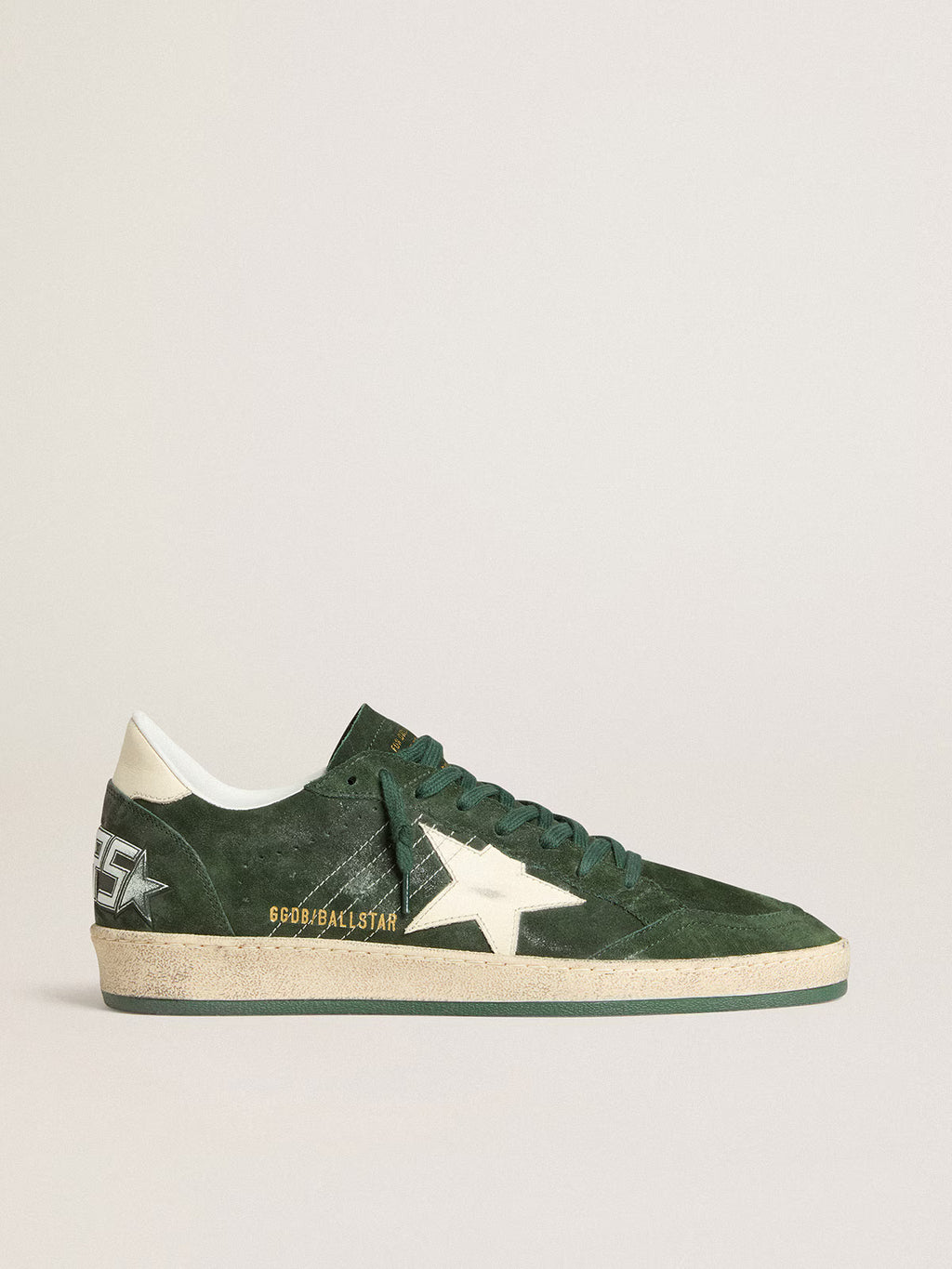 Golden Goose GGDB Ball Star with green leather star and green heel tab