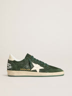 Golden Goose GGDB Ball Star with green leather star and green heel tab