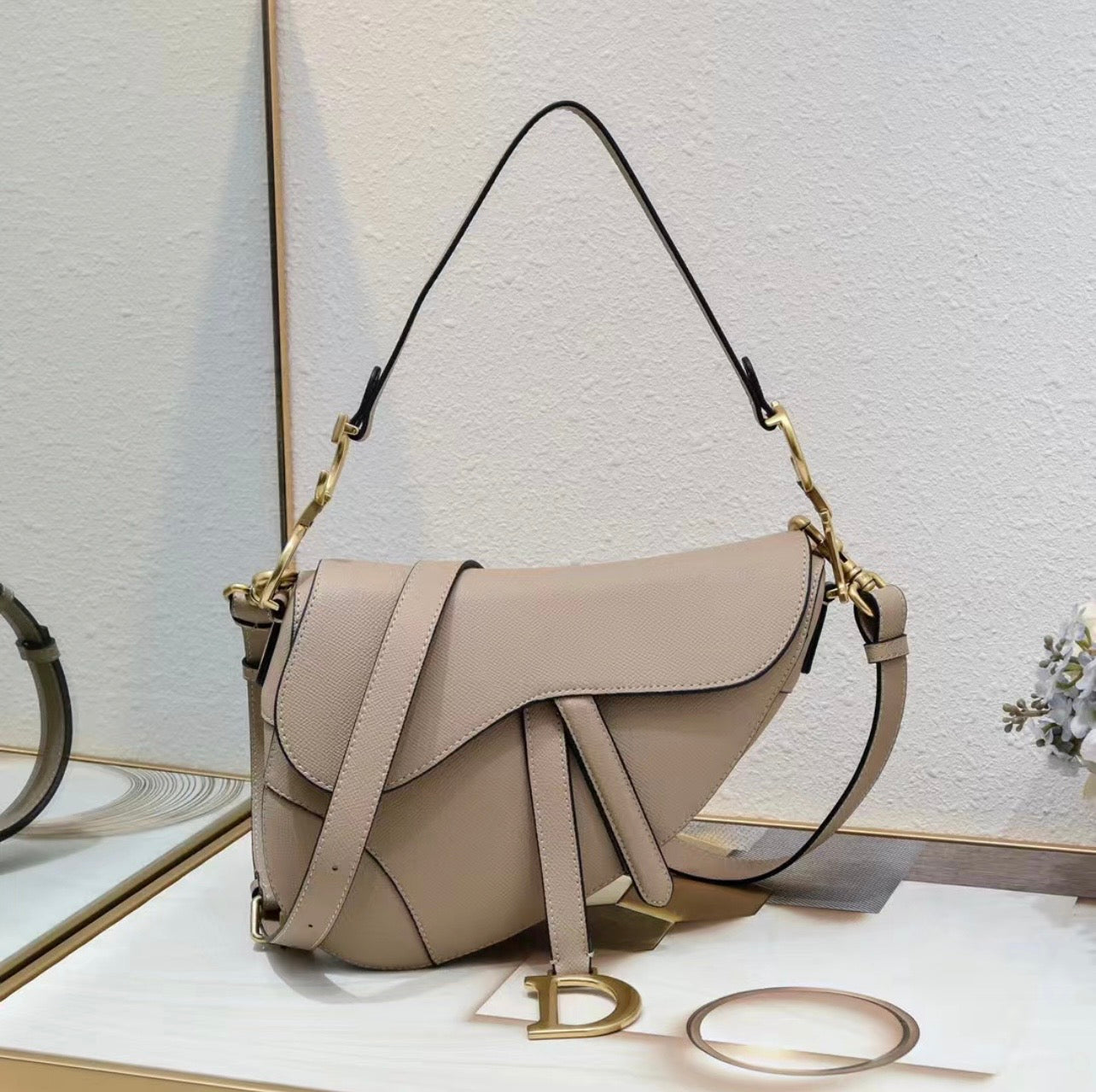 Dior Small Saddle Bag Grained Calfskin