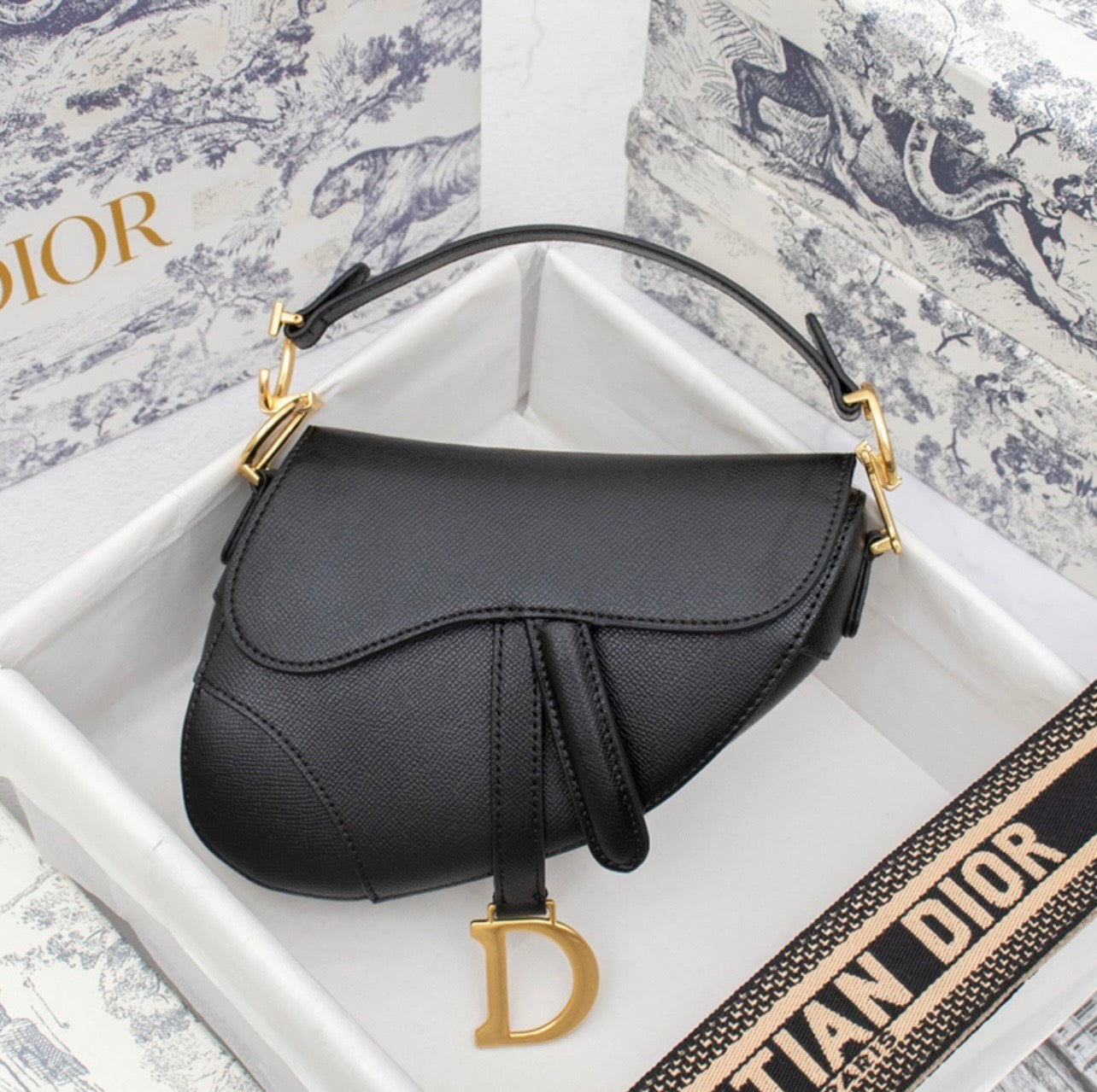 Dior Small Saddle Bag Grained Calfskin