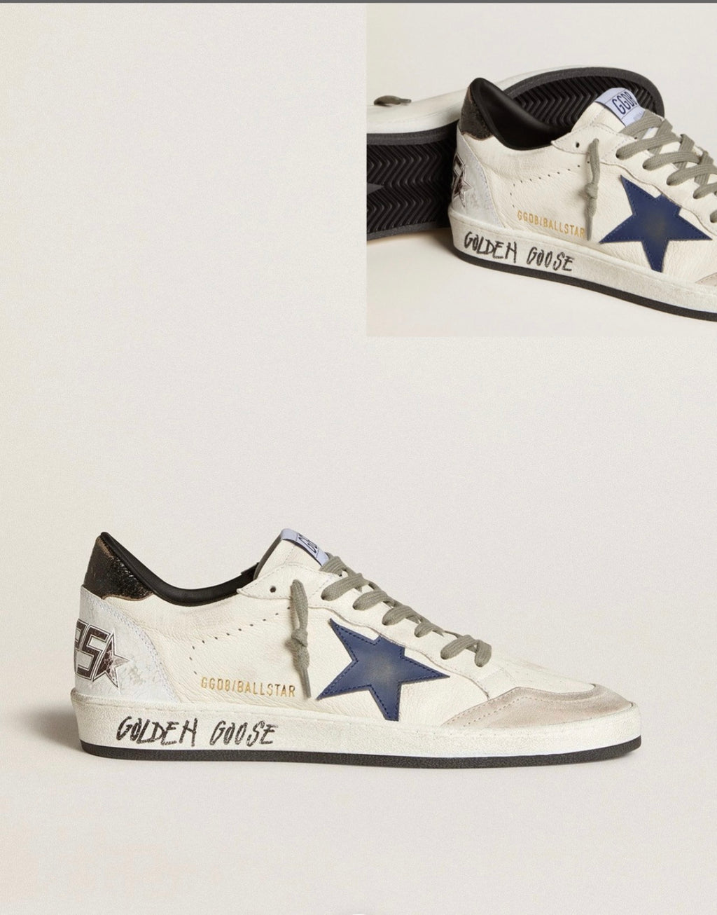 Golden Goose GGDB Ball Star in nappa with leather star and metallic leather heel tab