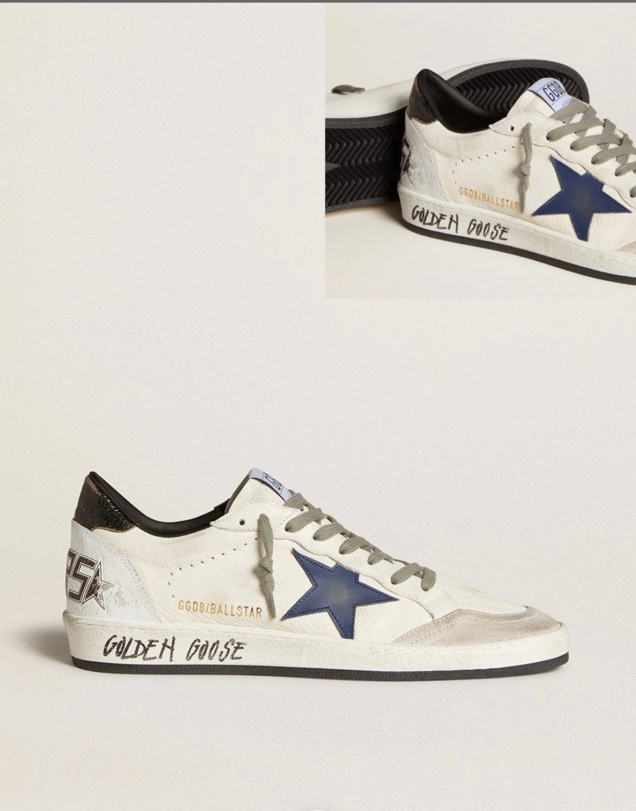 Golden Goose GGDB Ball Star in nappa with leather star and metallic leather heel tab