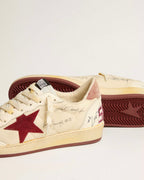 Golden Goose GGDB Ball Star LTD in nylon with pomegranate suede star and leather heel tab