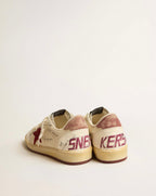 Golden Goose GGDB Ball Star LTD in nylon with pomegranate suede star and leather heel tab