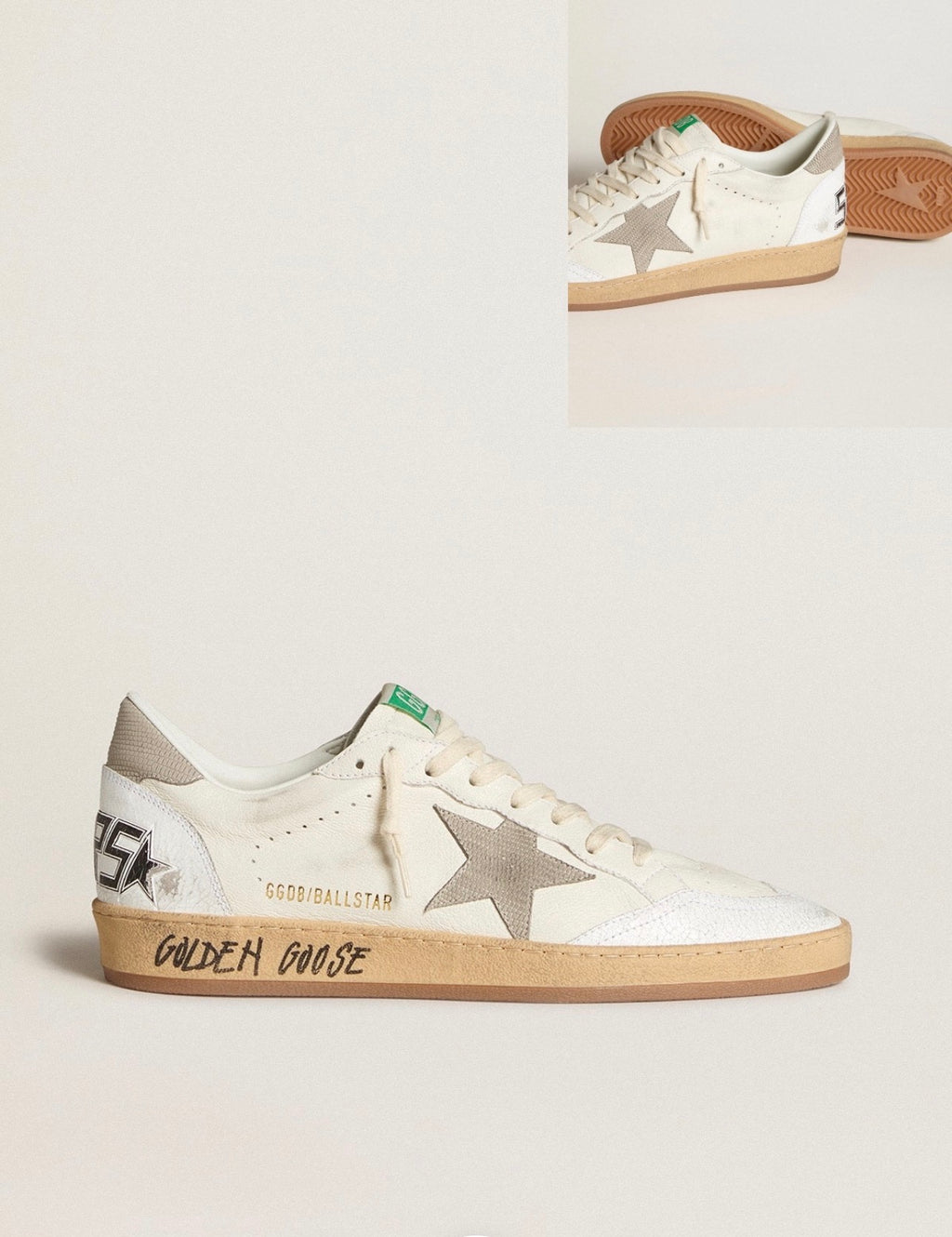 Golden Goose GGDB Ball Star in nappa leather with gray nubuck star and heel tab