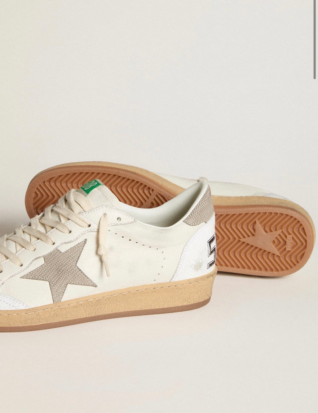 Golden Goose GGDB Ball Star in nappa leather with gray nubuck star and heel tab