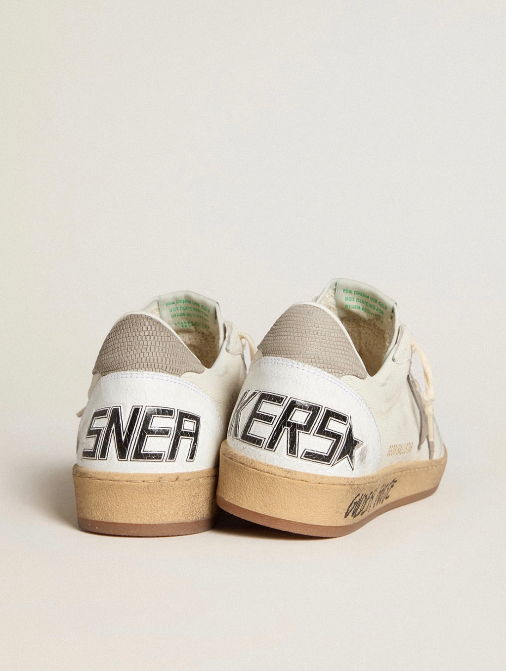 Golden Goose GGDB Ball Star in nappa leather with gray nubuck star and heel tab