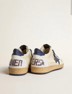 Golden Goose GGDB Ball Star LTD in cream nappa with blue leather star and heel tab