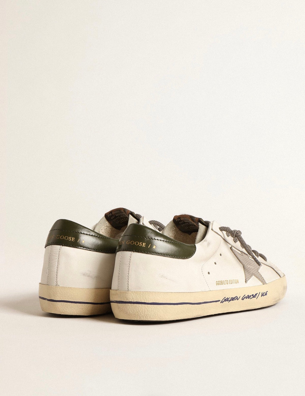 Golden Goose GGDB Super-Star LTD with croc print star and green heel tab