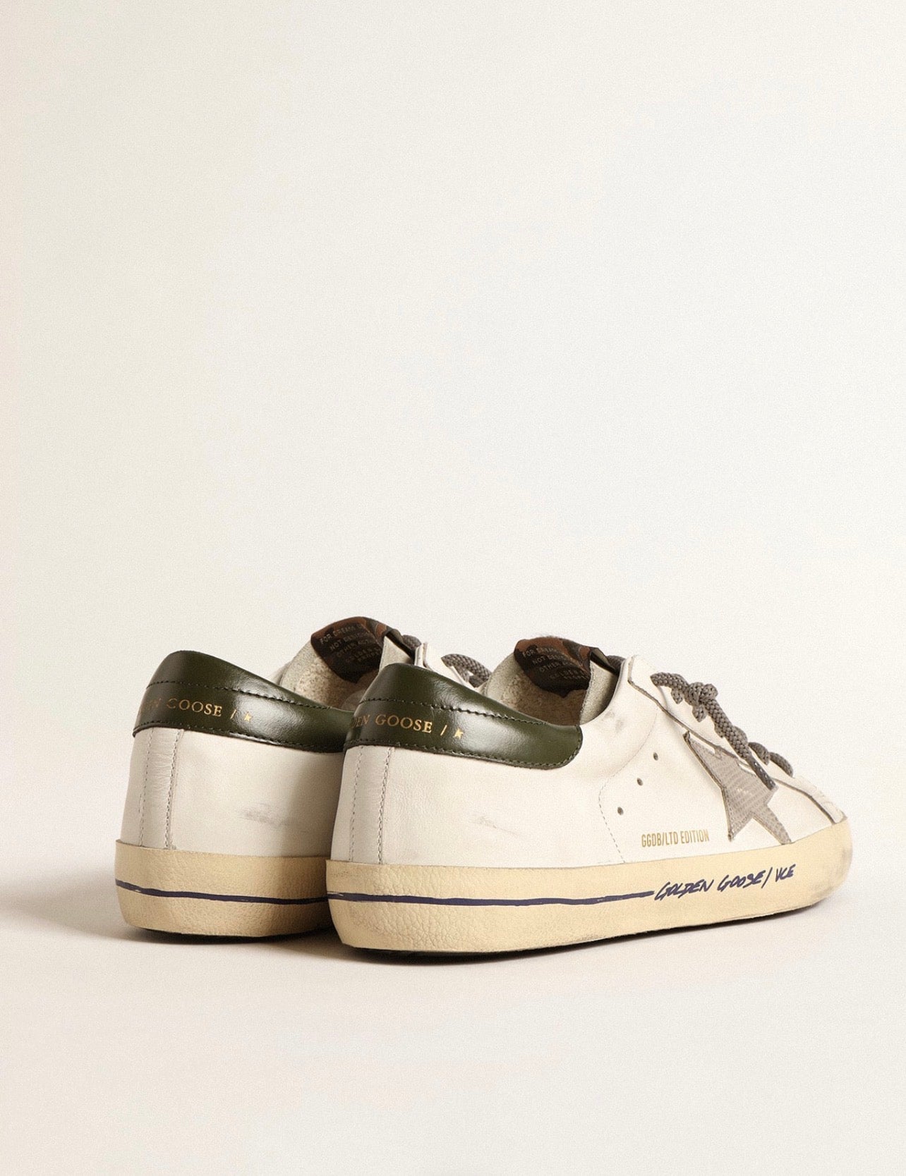 Golden Goose GGDB Super-Star LTD with croc print star and green heel tab