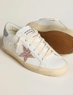 Goolden Goose GGBD Women's Super-Star LTD with multicolor glitter star and suede heel tab