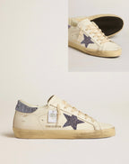 Golden Goose GGDB Women's Super-Star LTD with suede star and heel tab with Swarovski crystals