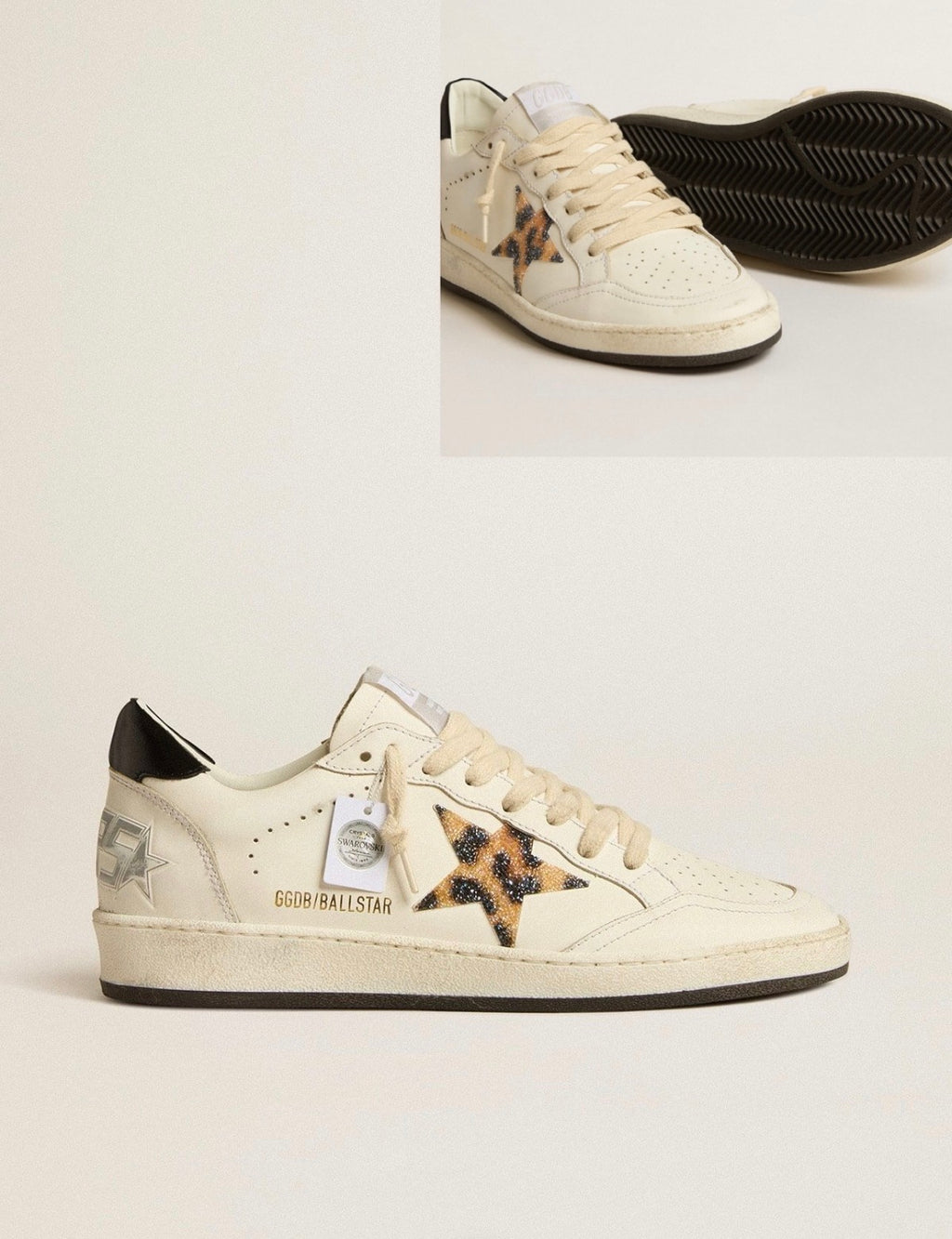 Goolden Goose GGBD Women's Ball STar with leopard-print star embellished with Swarovski crystal