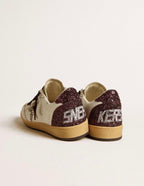 Golden Goose GGDB Women's Ball Star in leather and suede with glitter star and heel tab