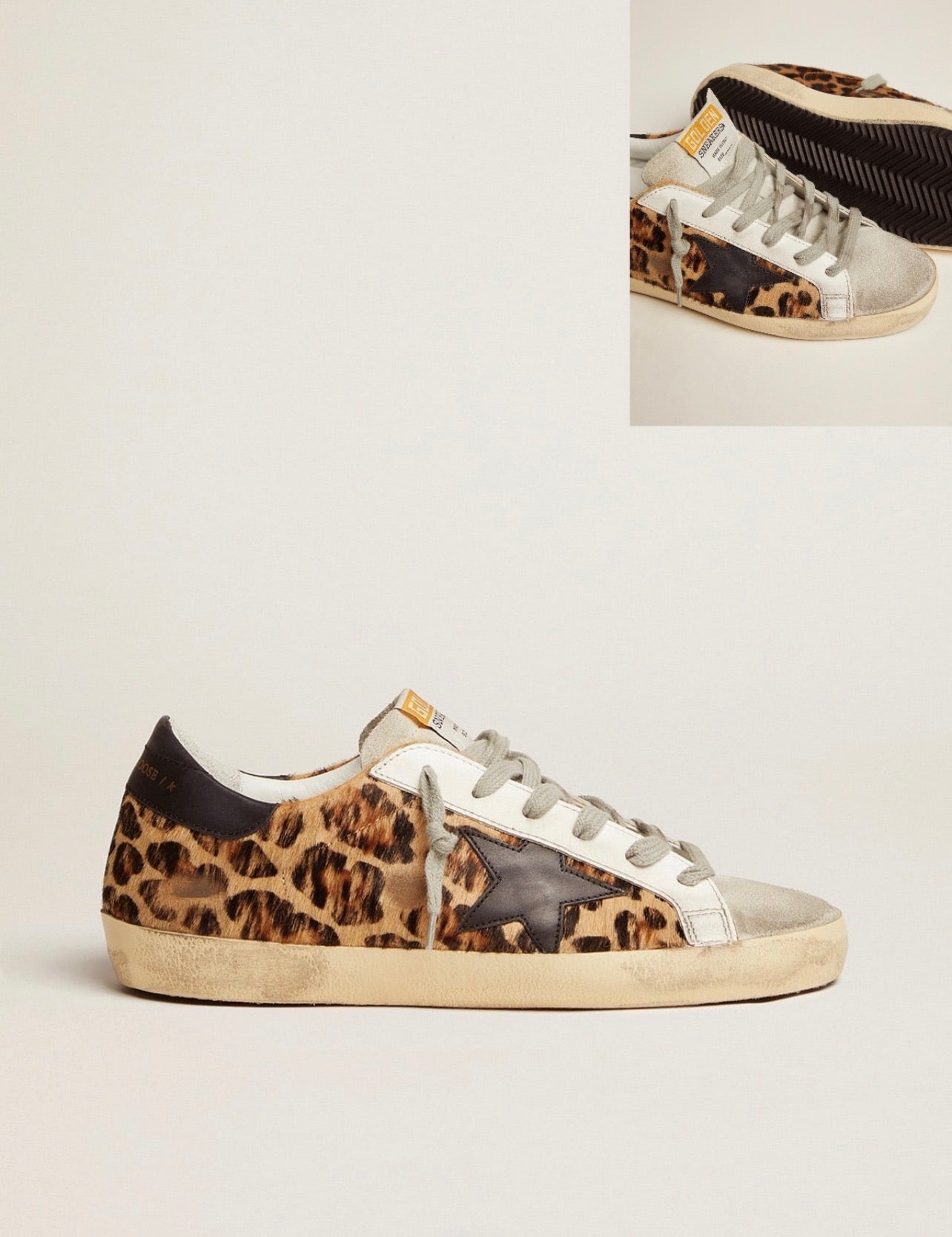 Golden Goose GGDB Women's Super-Star in leopard print leather