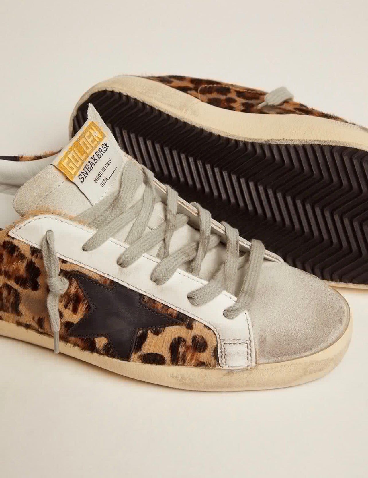 Golden Goose GGDB Women's Super-Star in leopard print leather