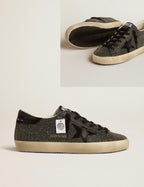 Golden Goose GGDB Women's Super-Star in black Swarovski crystals with black suede star