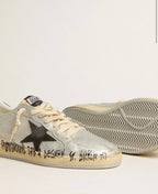 Golden Goose GGDB Women's Ball Star LTD in silver leather with gray suede star and heel tab