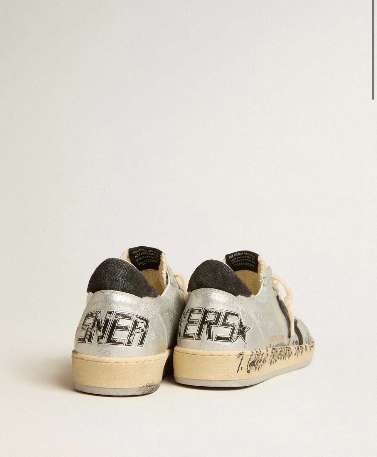 Golden Goose GGDB Women's Ball Star LTD in silver leather with gray suede star and heel tab