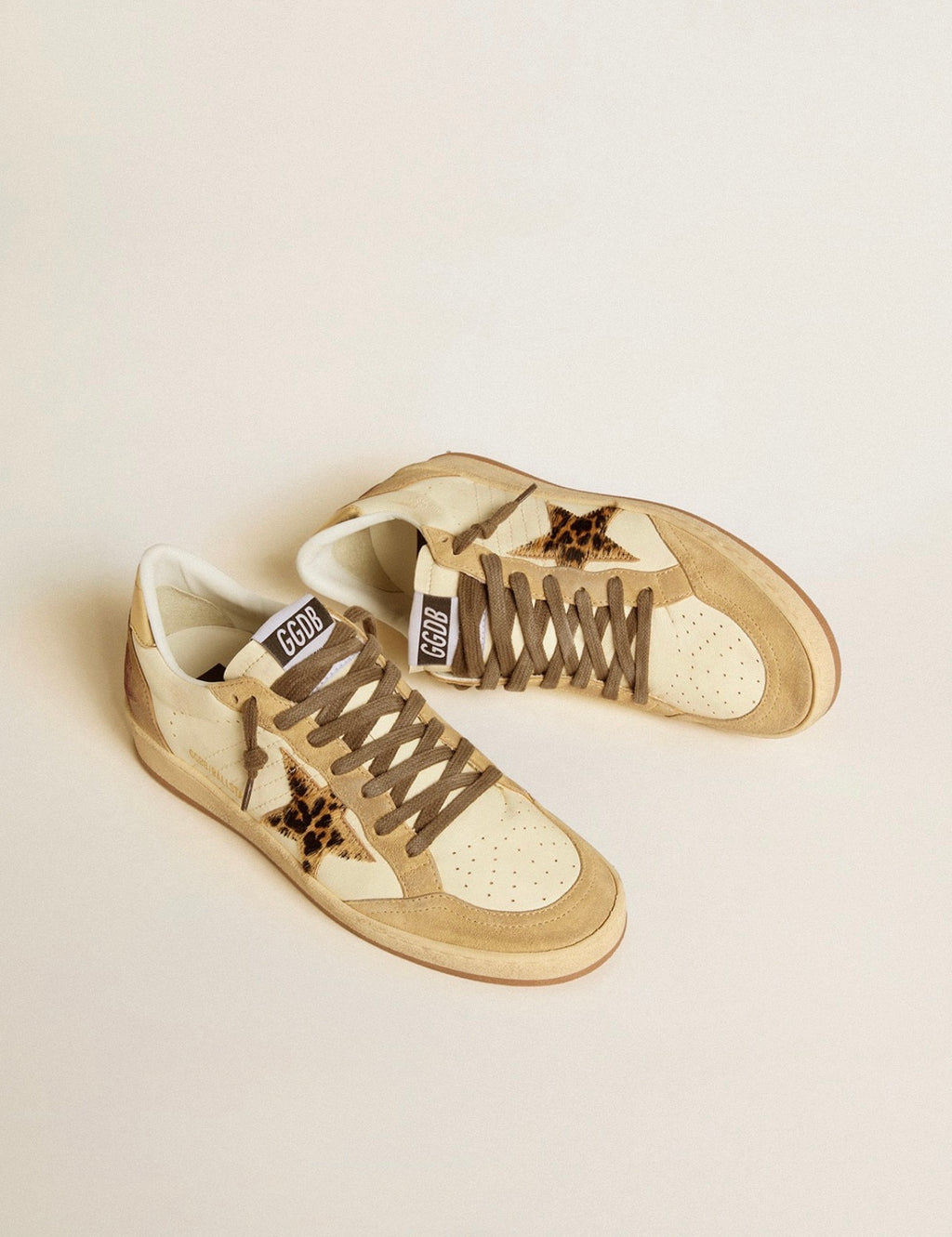 Golden Goose GGDB Women's Ball Star in nappa and suede with pony skin star and metallic heel tab