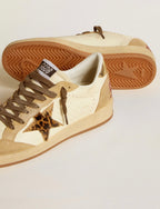 Golden Goose GGDB Women's Ball Star in nappa and suede with pony skin star and metallic heel tab