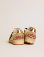 Golden Goose GGDB Women's Ball Star in nappa and suede with pony skin star and metallic heel tab