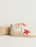 Golden Goose GGDB Valentine's Women's Ball Star with red leather star star and red Swarovski lettering